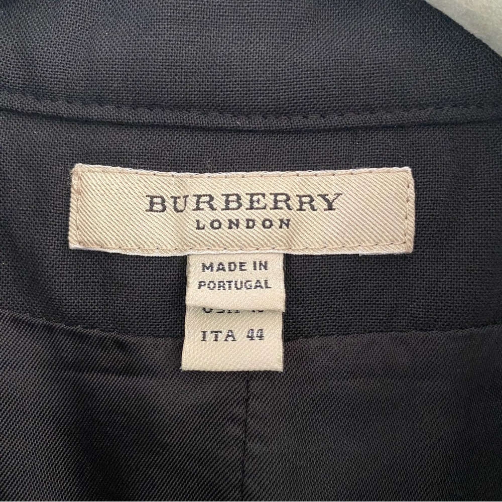 Burberry‎ London Black Pleated Classic Wool Sleeveless Preppy Midi Dress Size 10 - Picture 6 of 8
